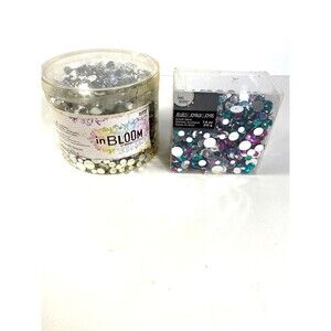 Crafting Stones - Clear and Colored Non-Adhesive Acrylic Blue Pink